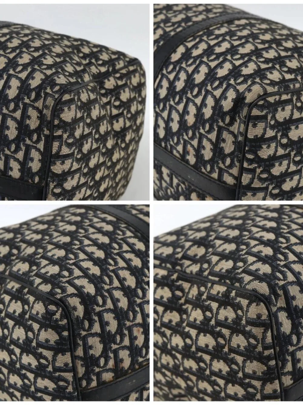 Christian Dior Trotter Canvas Boston Bag Navy Silver Auth ka2812 - Picture 14 of 16